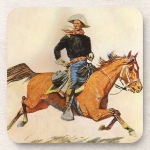 Dessous-de-verre Militaire Ancien, Un Officier de Cavalerie par Rem