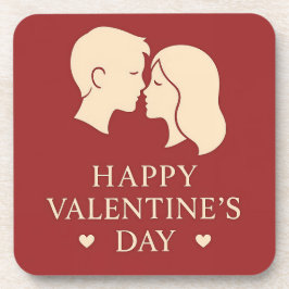 Dessous-de-verre Minimal Couple Silhouette Romantic Valentine Heart