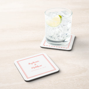 Dessous-de-verre Minimaliste mariage moderne marié récemment