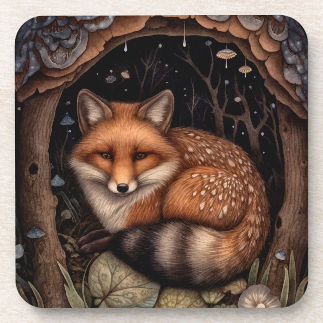 Dessous-de-verre Minuit Fox Hard Coaster (Devant)