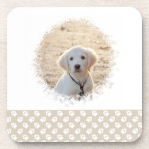 Dessous-de-verre Modèle de photo de chien personnalisé & Pattes bla