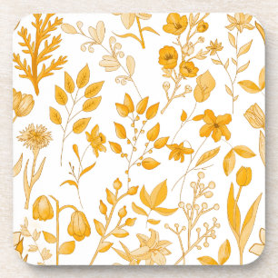 Dessous-de-verre Modèle Floral d'or pour l'automne