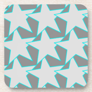 Dessous-de-verre Modern Star Geometric - grey and turquoise Beverag