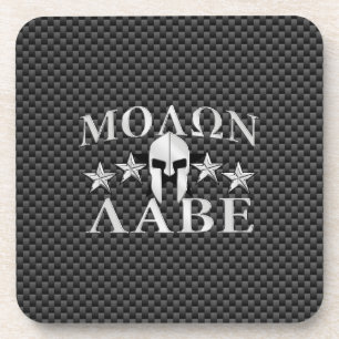 Dessous-de-verre Molon Labe Casque guerrier spartiate 5 étoiles Car