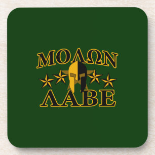 Dessous-de-verre Molon Labe Spartan Warrior 5 étoiles vert