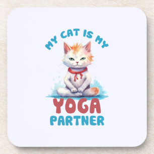 Dessous-de-verre Mon Chat Est Mon Partenaire De Yoga - Adorable Méd