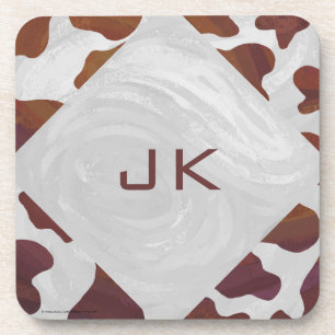 Dessous-de-verre Monogramme Brown et blanc de vache