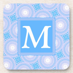 Dessous-de-verre Monogramme Cercles bleu électrique motif