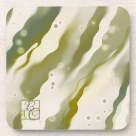 Dessous de verre Monogramme d'Art Abstrait Vert