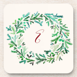 Dessous-de-verre Monogramme de guirlande de Noël