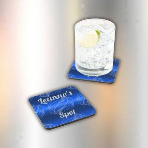 Dessous-de-verre Monogramme en métal brossé et Parties scintillant 