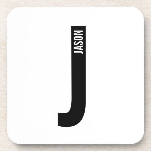 Dessous-de-verre Monogramme et nom personnalisés modernes