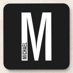 Dessous-de-verre Monogramme et nom personnalisés modernes