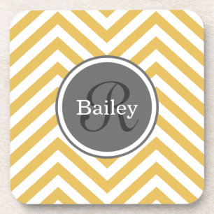 Dessous-de-verre Monogramme jaune Chevron