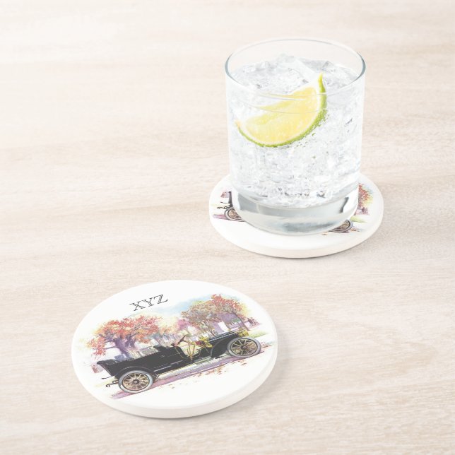 Dessous de verre monogramme personnalisé de voitur (Côté)