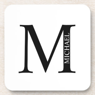 Dessous-de-verre Monogramme personnalisé et nom Beverage Coaster