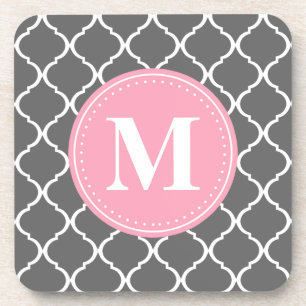 Dessous-de-verre Monogramme rose gris marocain