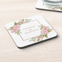 Monogramme rose poussiéreux vintage rose de