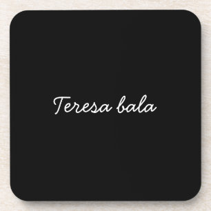 Dessous-de-verre Monogramme Tendance Moderne Nom en Script Noir