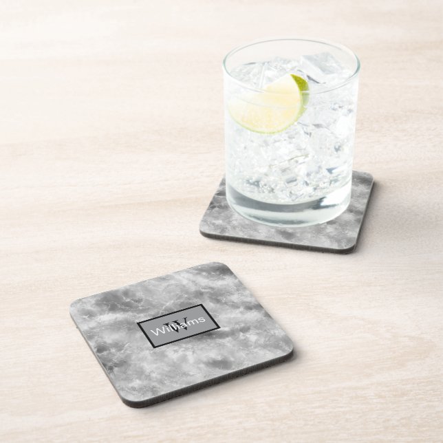 Dessous-de-verre Monogrammed Faux Marble  (Côté Droit)