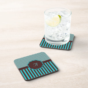 Dessous de verre Monogrammes Tartan, Lt Turquoise