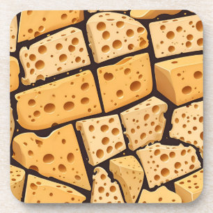 Dessous-de-verre Morceaux de fromage avec des trous naturels Motif