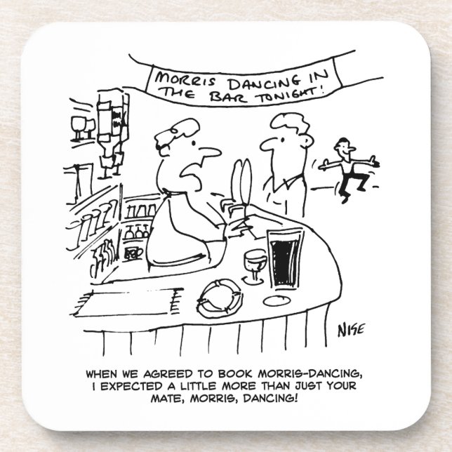 Dessous-de-verre Morris Dancing in Pub. Danse Morris traditionnelle (Devant)