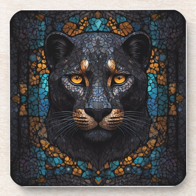 Dessous-de-verre Mosaic Majesty : La Panthère Noire (Devant)