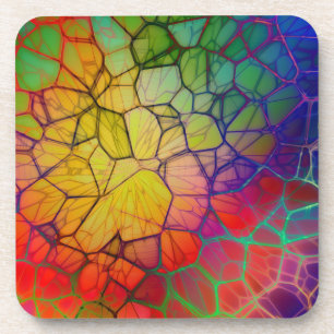 Dessous-de-verre Mosaïque arc-en-ciel - Revêtement de verre