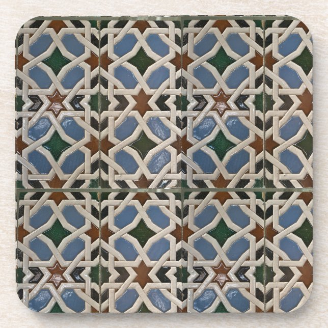 Dessous-de-verre Mosaïque méditerranéenne bleu vert (Devant)