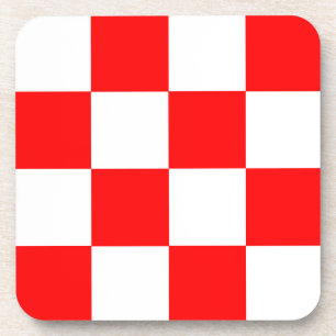 Dessous-de-verre Motif à carreaux à damier rouge et blanc