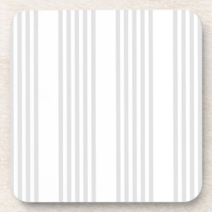 Dessous-de-verre Motif à cinq bandes gris clair et blanc