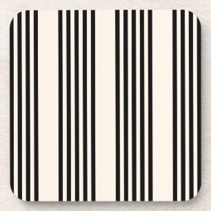 Dessous-de-verre Motif à cinq bandes noir et beige
