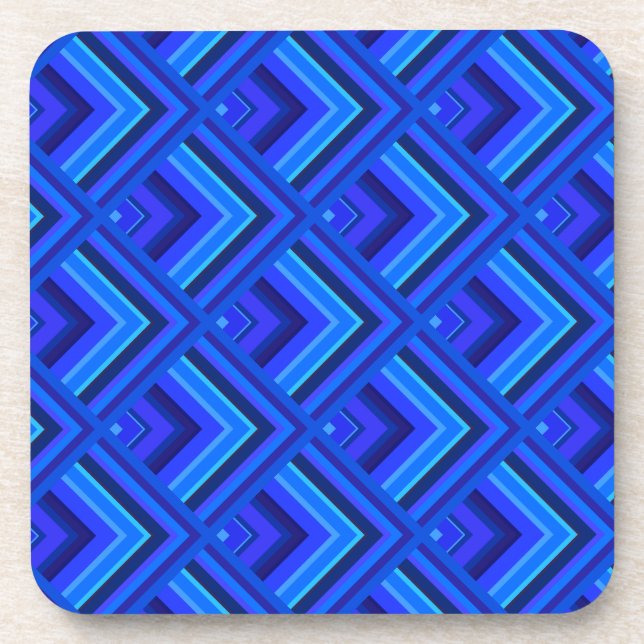 Dessous-de-verre Motif à échelle à bandes bleues (Devant)