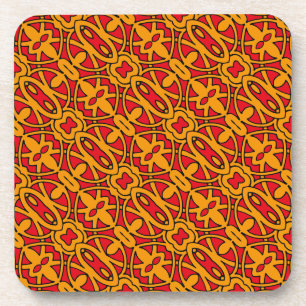 Dessous-de-verre Motif à main orange et rouge