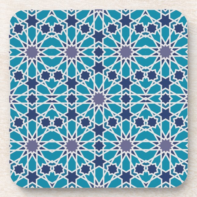 Dessous-de-verre Motif Abstrait En Bleu Et Gris (Devant)