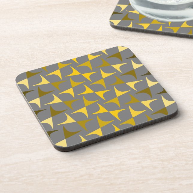 Dessous-de-verre motif Abstrait jaune et gris (Côté gauche)
