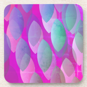 Dessous-de-verre Motif Abstrait moderne   Magenta Purple Rose Turqu