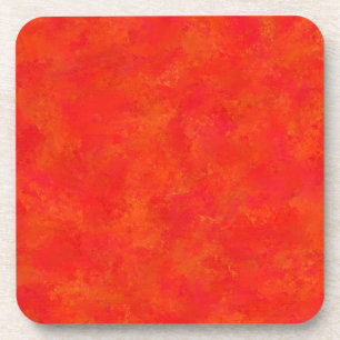 Dessous-de-verre Motif abstrait orange rouge