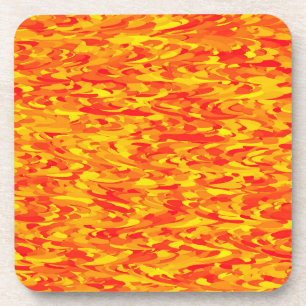 Dessous-de-verre Motif Abstrait orange rouge jaune