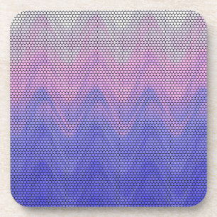 Dessous-de-verre Motif abstrait violet rose hexagone