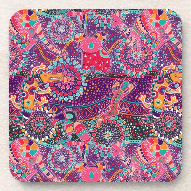 Dessous-de-verre Motif animal de style ethnique (Devant)