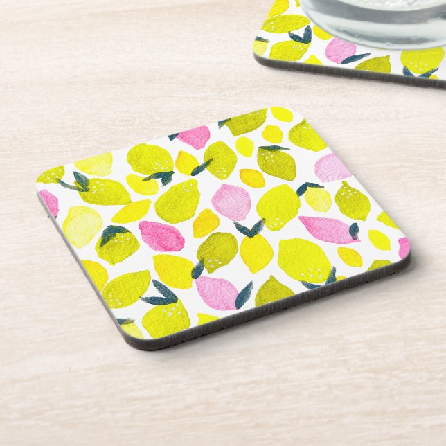 Dessous-de-verre Motif aquarelle de citron (Côté gauche)