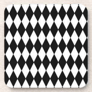 Dessous-de-verre Motif arlequin noir et blanc