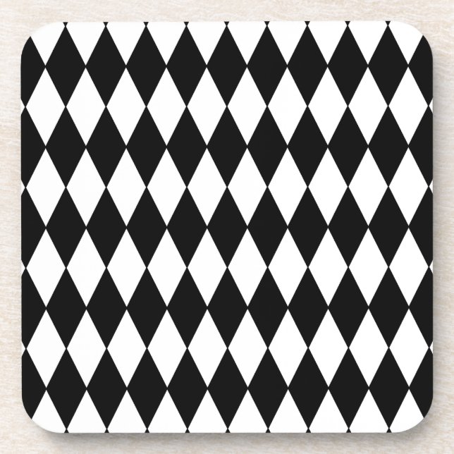 Dessous-de-verre Motif arlequin noir et blanc (Devant)
