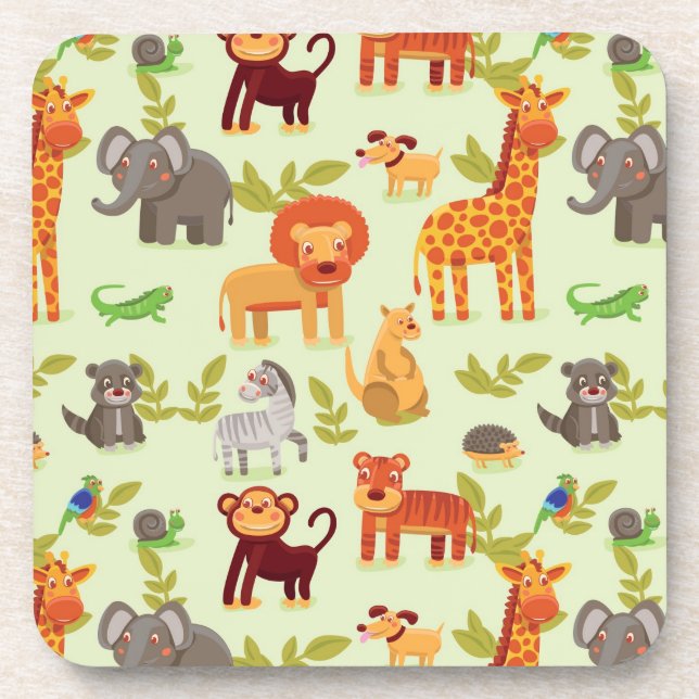 Dessous-de-verre Motif avec des animaux de bande dessinée (Devant)