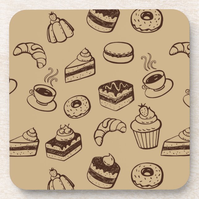 Dessous-de-verre Motif avec des gâteaux, des desserts et la (Devant)