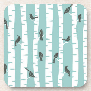 Dessous-de-verre Motif avec des oiseaux et des arbres