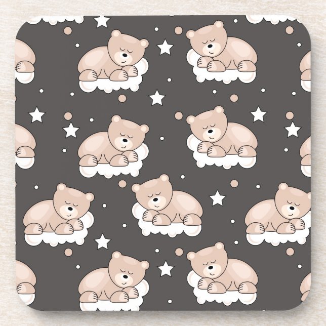 Dessous-de-verre motif avec le petit sommeil d'ours (Devant)