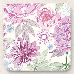 Dessous-de-verre Motif avec les fleurs roses